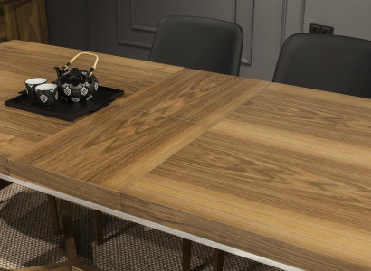 Mesa de jantar moderna e prática de madeira