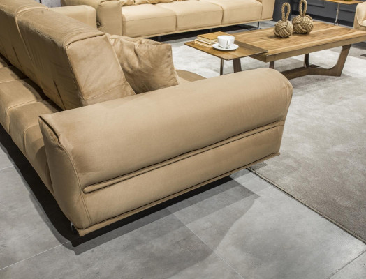 Conjunto de sofá luxe bege 3+3+1 + mesa de 4 peças