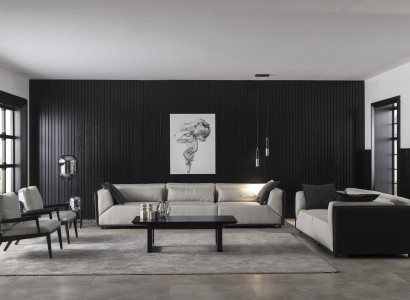 Quatro cadeiras brancas para a sala de estar de luxo