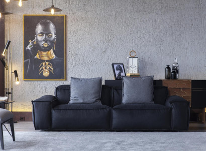 Conjunto de sofá de dois peças Sofá + Cadeira Confortável e macio Estilo moderno Luxo Novo