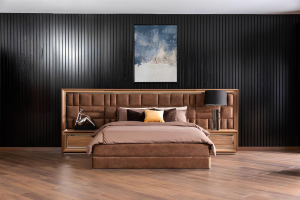 Conjunto de móveis ideal para hotéis, cama confortável, armário, 6 peças