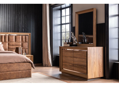 Cômoda moderna + espelho com espaço de armazenamento prático