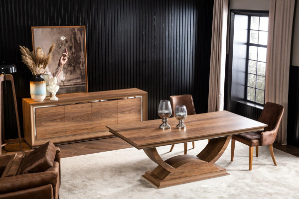 Cômoda de madeira marrom 218 cm