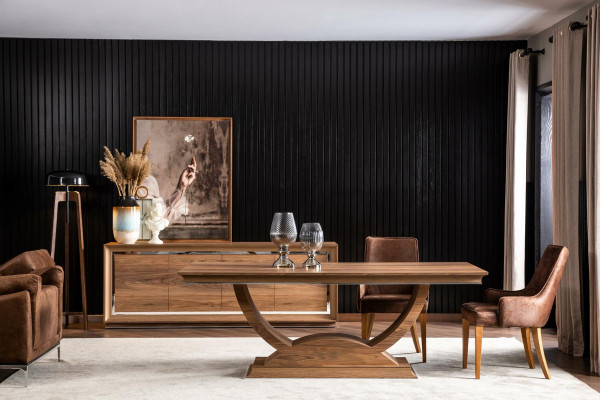 Cadeira elegante estofada em estilo loft - cadeira de cozinha de couro preto