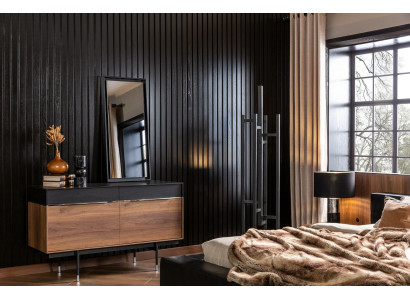 Espelho de parede luxuoso com moldura preta 100x46