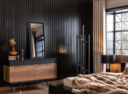 Espelho de parede luxuoso com moldura preta 100x46