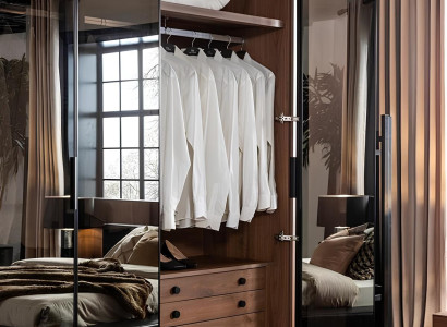 Armário de vidro marrom com portas de vidro