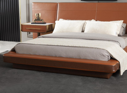 Conjunto de cama de barro luxe com cabeceira, criado-mudo e 4 mesas de cabeceira