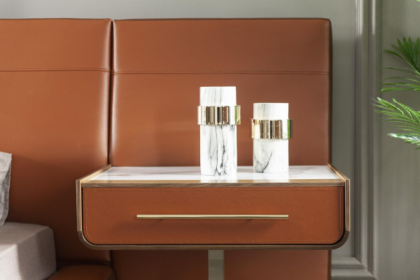 Prática mesa de cabeceira com espaço de armazenamento moderno