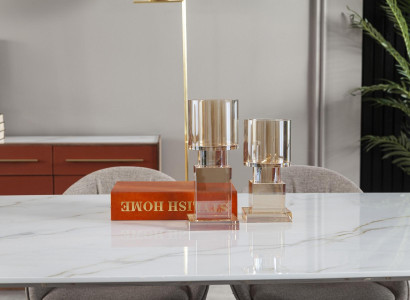 Conjunto de mesa de jantar italiana de luxo com 4 cadeiras