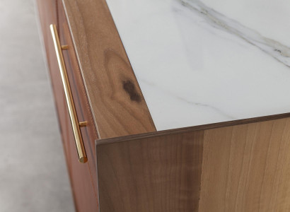 Armário laranja com gavetas e prateleiras, criado-mudo XXL, buffet de 240 cm