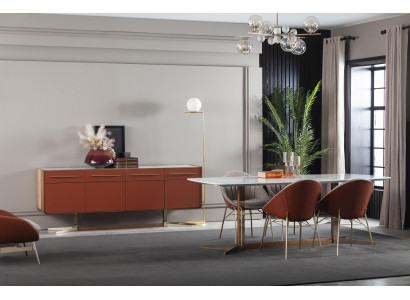 Moderna, luxuosa e confortável mesa de jantar branca