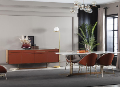 Moderna, luxuosa e confortável mesa de jantar branca