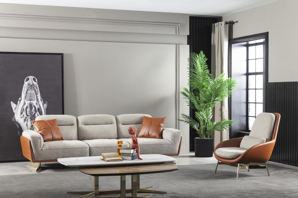 Mesas baixas Divas, mesas móveis luxuosas para a sala de estar, mesa de madeira 2 peças.