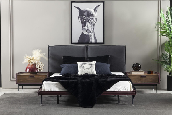 Mesa de cabeceira luxuosa marrom para o quarto, console moderno