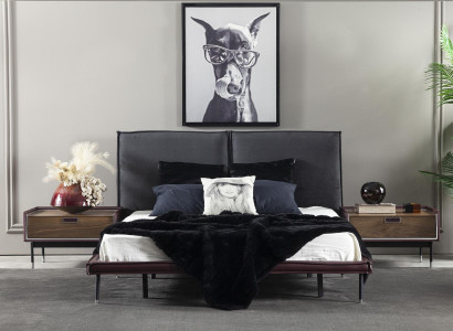 Mesa de cabeceira luxuosa marrom para o quarto, console moderno