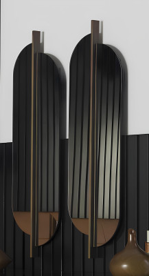 Conjunto de móveis de quarto de luxo com cama, criado-mudo e armários 6 peças.