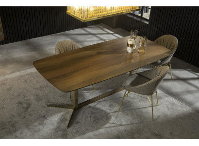 Mesa de jantar luxuosa com pernas de metal