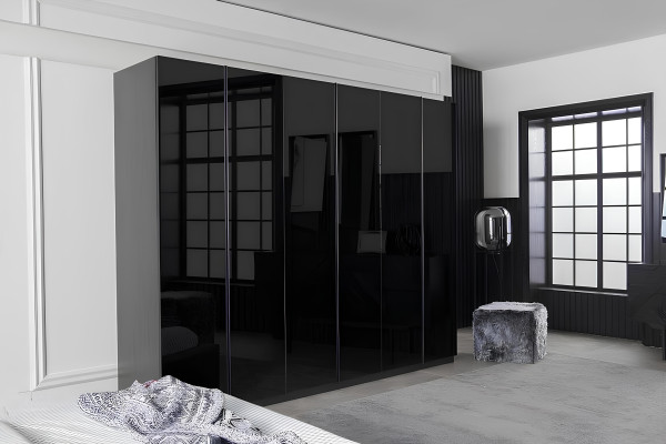 Conjunto de móveis de quarto de luxo com armário, mesa de cabeceira e 2 mesas de cabeceira 5 peças.