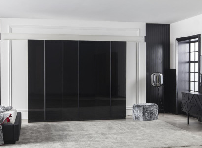 Quarto de madeira preta 264 cm