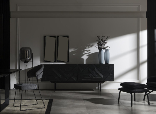 Armário móvel Luxe Mustat 208 cm com espelho em 2 partes