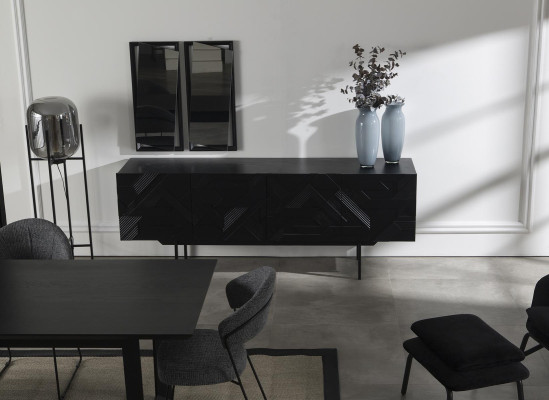 Armário móvel Luxe Mustat 208 cm com espelho em 2 partes