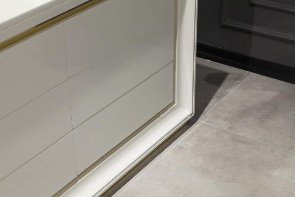 Moderna cômoda branca com espelho e gaveta de armazenamento