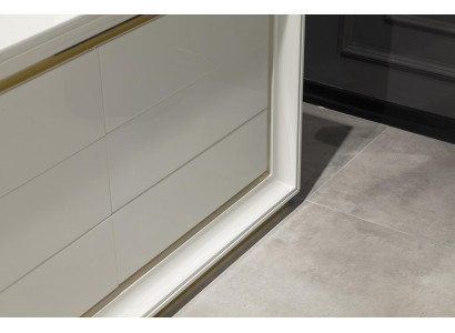 Moderna cômoda branca com espelho e gaveta de armazenamento