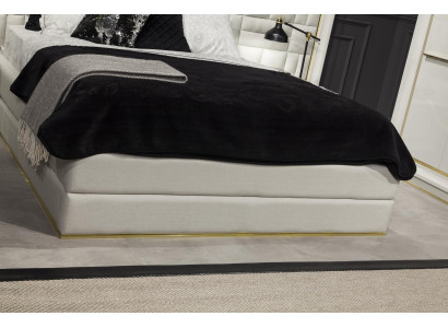 Cama de luxo moderna 160x200 cm na cor branca