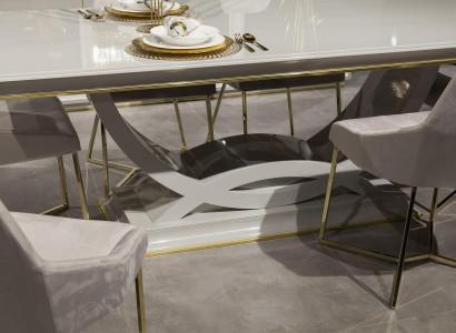 Conjunto de móveis de mesa de jantar de luxo, mesa com 6 cadeiras