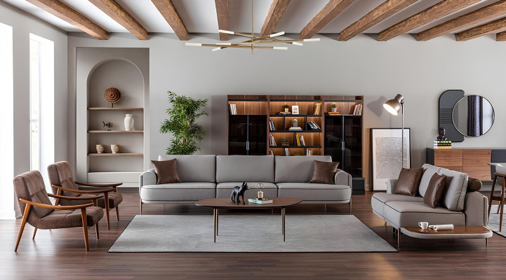 Conjunto de sofá para 32 pessoas na cor cinza