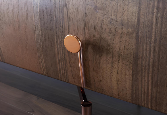 Conjunto de mesa de 10 peças com cadeiras e buffet de madeira marrom