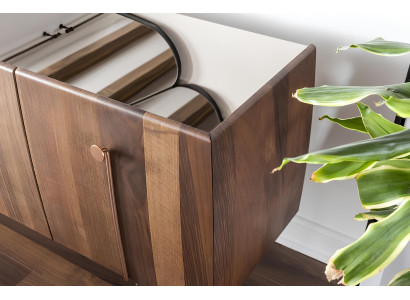 Conjunto de 2 espelhos móveis de madeira marrom