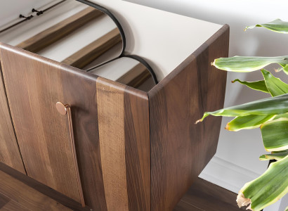 Conjunto de 2 espelhos móveis de madeira marrom