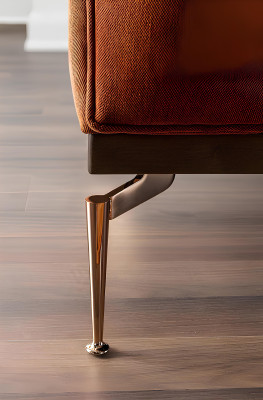 Sofá de tecido laranja moderno para duas pessoas 234 cm