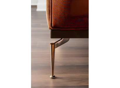 Sofá de tecido laranja moderno para duas pessoas 234 cm