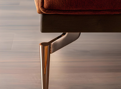 Sofá de tecido laranja moderno para duas pessoas 234 cm