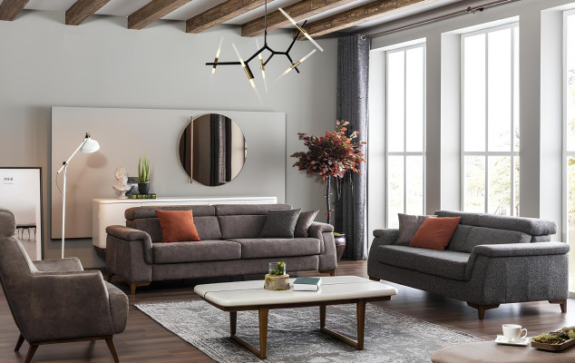 Sofá 321 tecido com função de cama