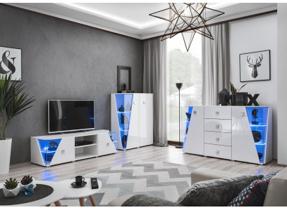 Suporte de TV de luxo moderno para a sala de estar, 3 peças