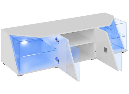 Mesa de TV moderna e luxuosa de madeira