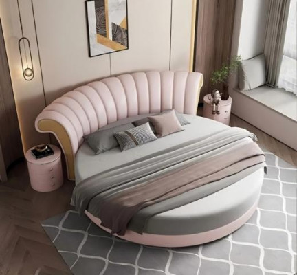 Design de cama moderno bege para o quarto