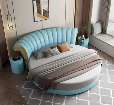Design de cama moderno bege para o quarto