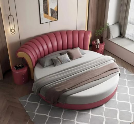 Design de cama moderno bege para o quarto