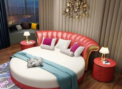 Design de cama moderno bege para o quarto