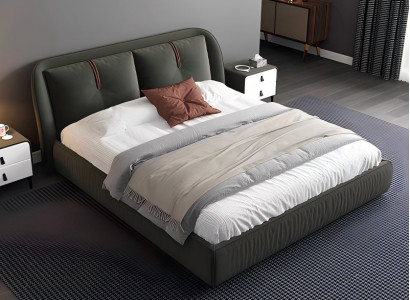 Cama moderna de couro