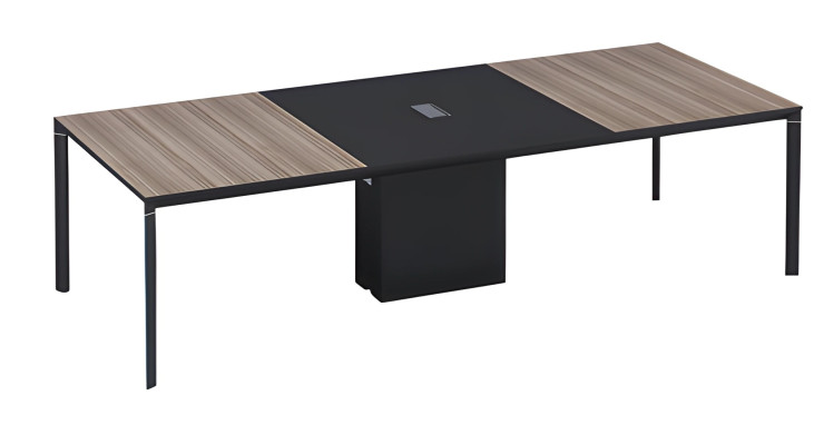 Mesa de conferência Stort em bronze preto com conexão de cabo