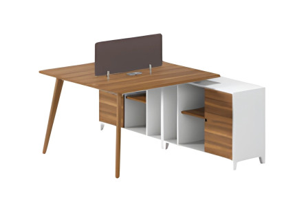 Escritório moderno com prateleira e elegante divisória Escritório moderno com prateleira e elegante divisória