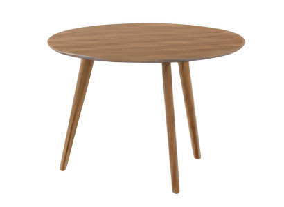 Mesa de café redonda moderna com pernas de madeira simples