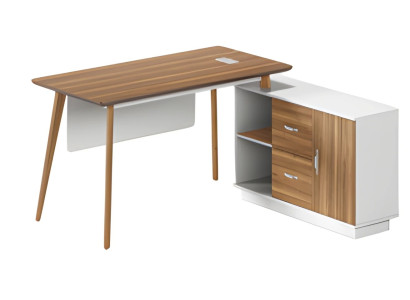 Mesa com armazenamento, design elegante e pernas finas