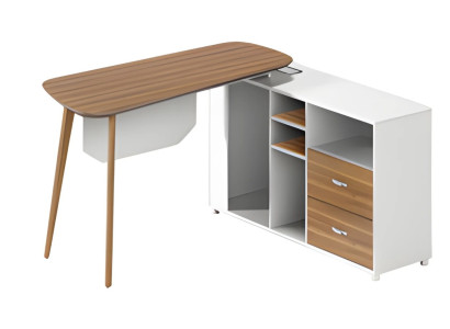 Mesa de madeira branca moderna com pernas finas